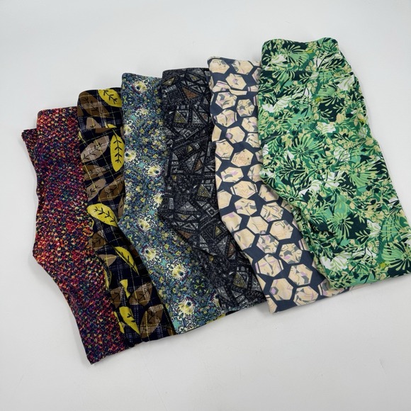 LuLaRoe OS One Size Leggings‎ Womens Stretch Soft Knit Multi Color Lot Of 6 - Picture 4 of 6